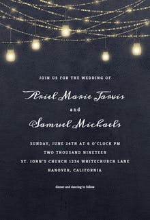 Sparkling mason jar lights - Wedding Invitation